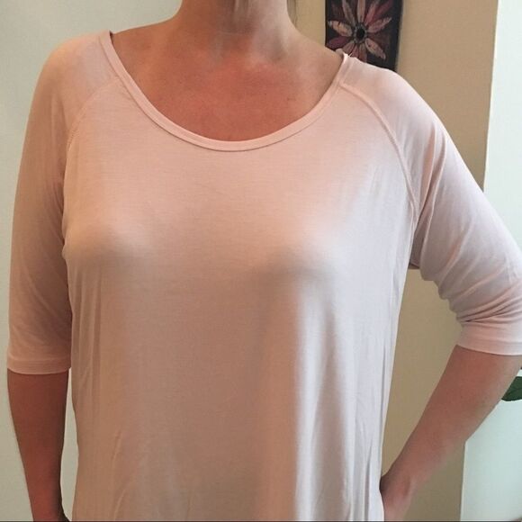 Final Sale | Blush Pink Modal 3/4 Sleeve Top - Picture 3 of 3